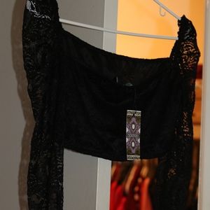 Black lace Crop top
